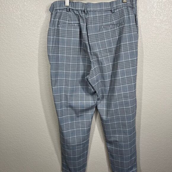 Zara women grey plaid pants button closure 2 front pockets  size XL academia - Picture 11 of 16
